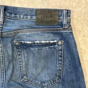 Baldwin Kansas City Henley Jeans 32x35 Blue Denim Slim Straight Cotton USA